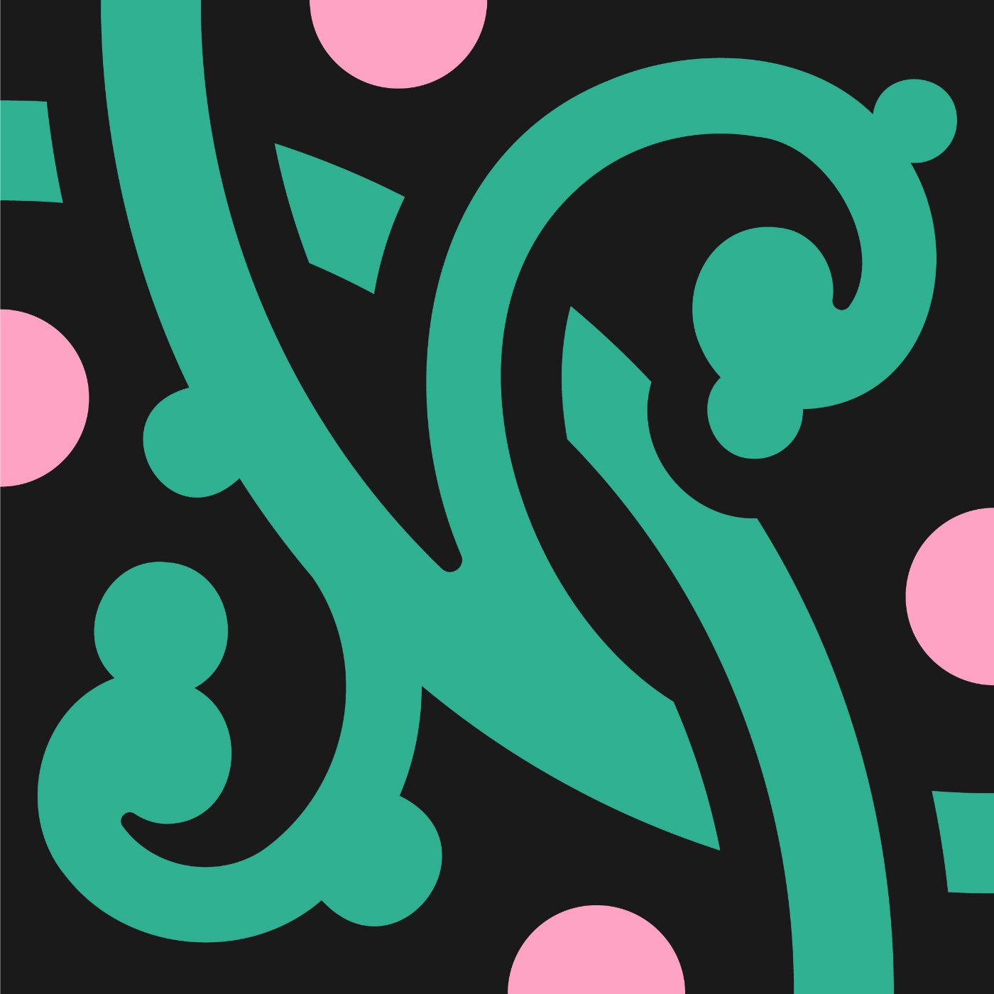Volutes à l'infini par Orianne Hurtevent — motif de carreau de ciment