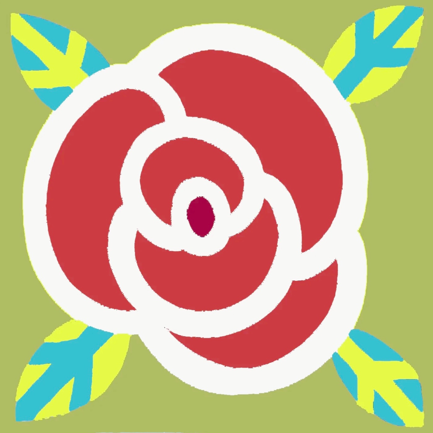 Mon amie la Rose par Virginie Roux Cassé — motif de carreau de ciment