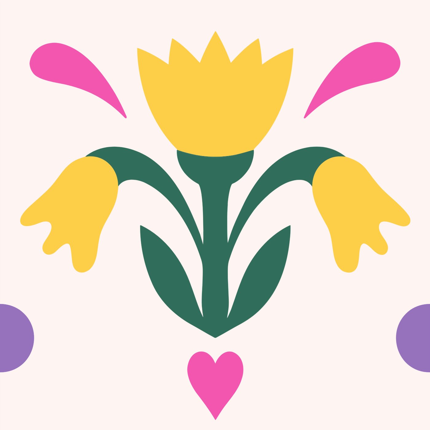 Emblème tulipale par Adeline Fery — motif de carreau de ciment
