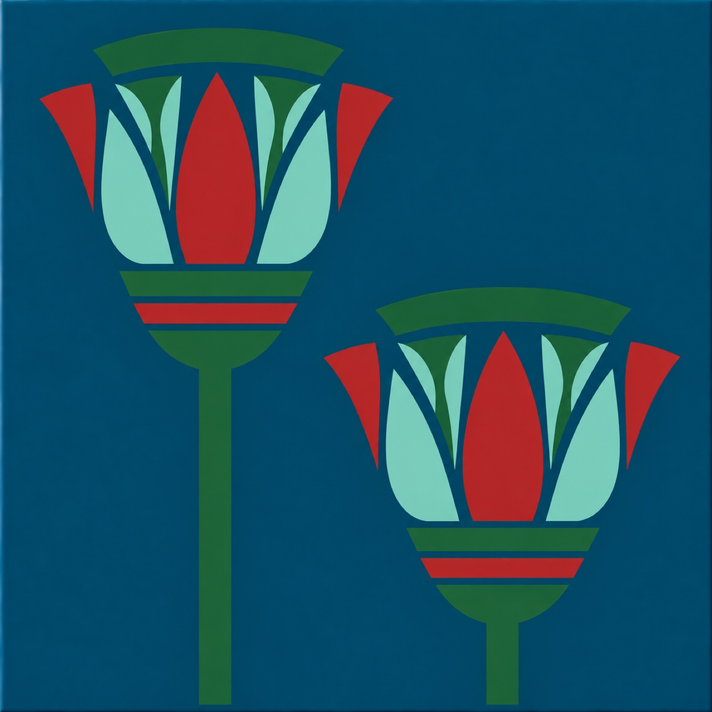 Fleur de Papyrus par Marine Cazorla — motif de carreau de ciment