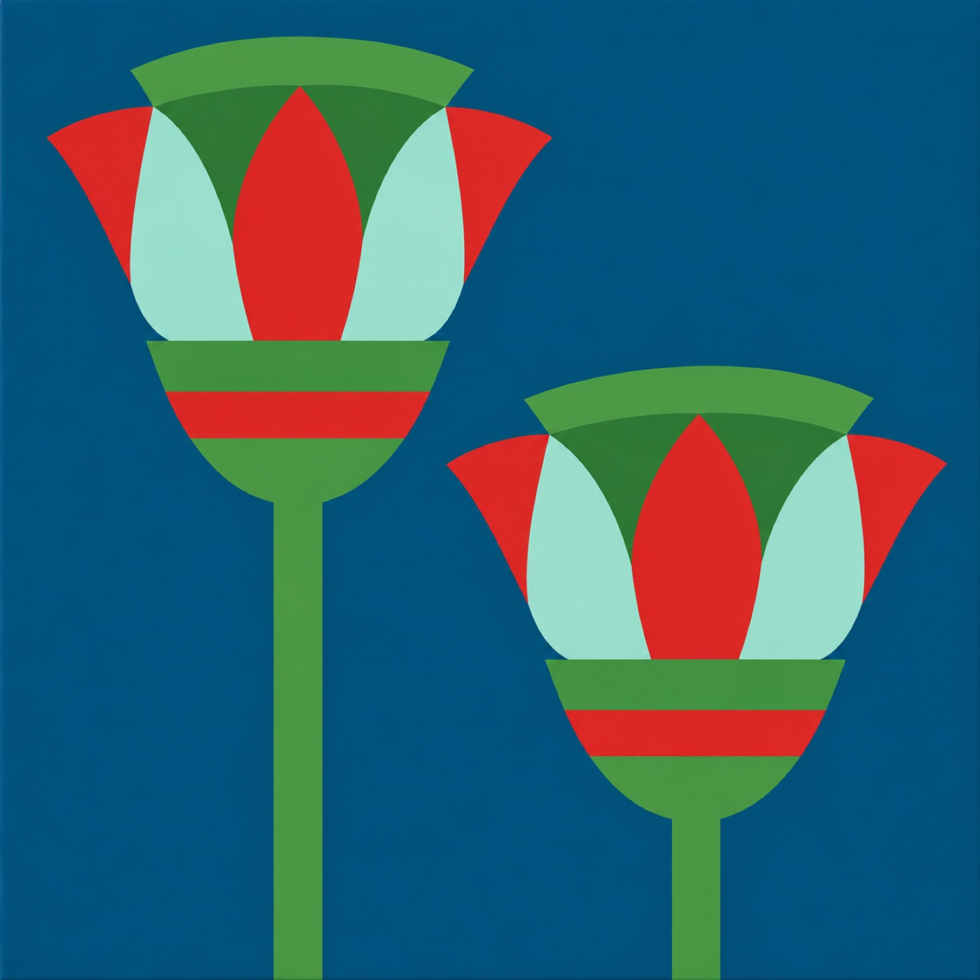 Fleur de Papyrus par Marine Cazorla — motif de carreau de ciment