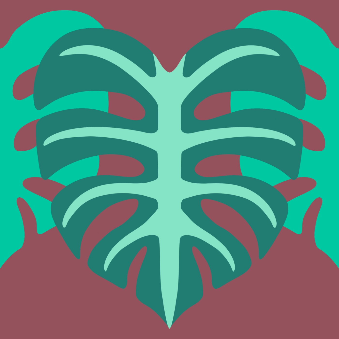 Monstera par Elise Blondeau — motif de carreau de ciment
