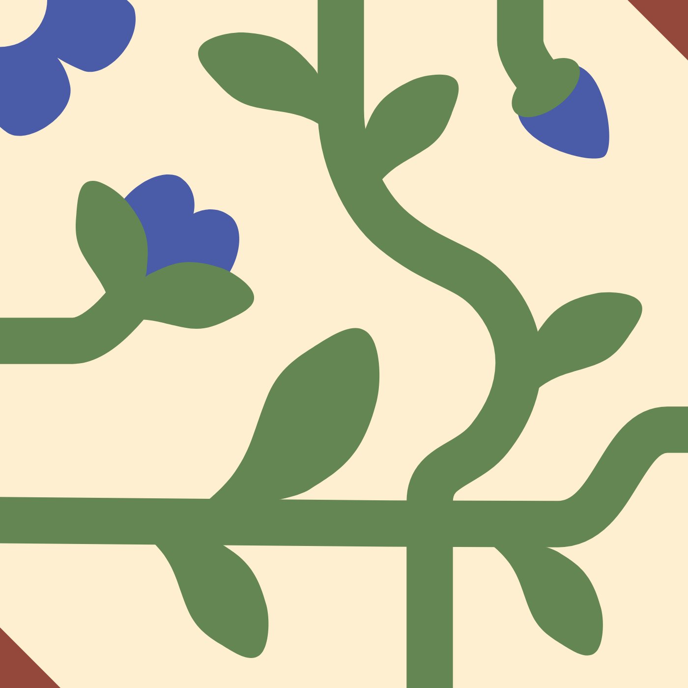 Labyrinthe fleuri par Mathilde Degris — motif de carreau de ciment