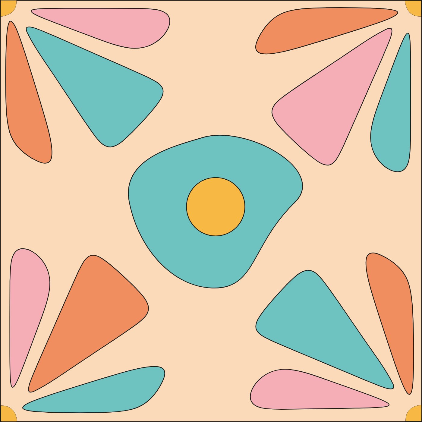 Champêtre par jeanne Petit — motif de carreau de ciment