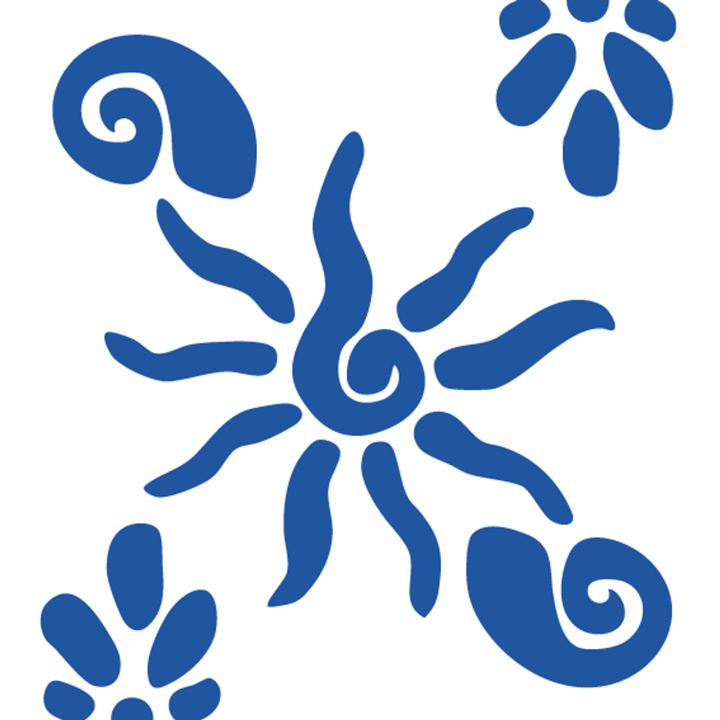 Soleil bleu par Louise Majorelle — motif de carreau de ciment