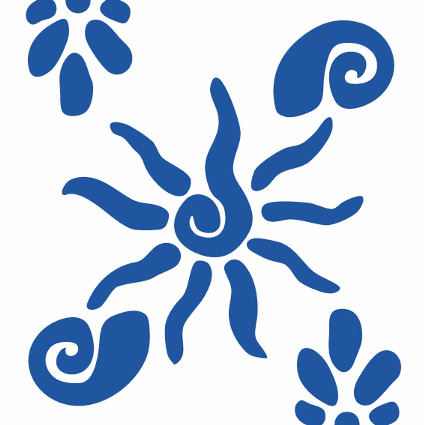 Soleil bleu par Louise Majorelle — motif de carreau de ciment