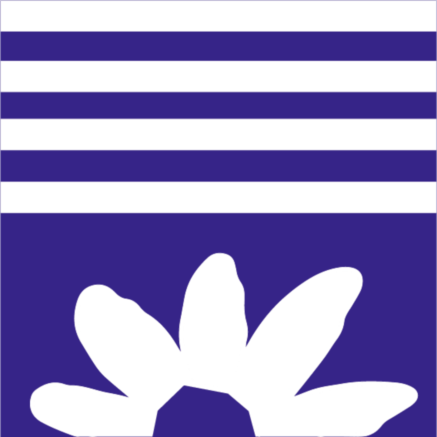 Fleurs bleues aux bords de l'ocean - négatif par sophie LIÉNARD — motif de carreau de ciment