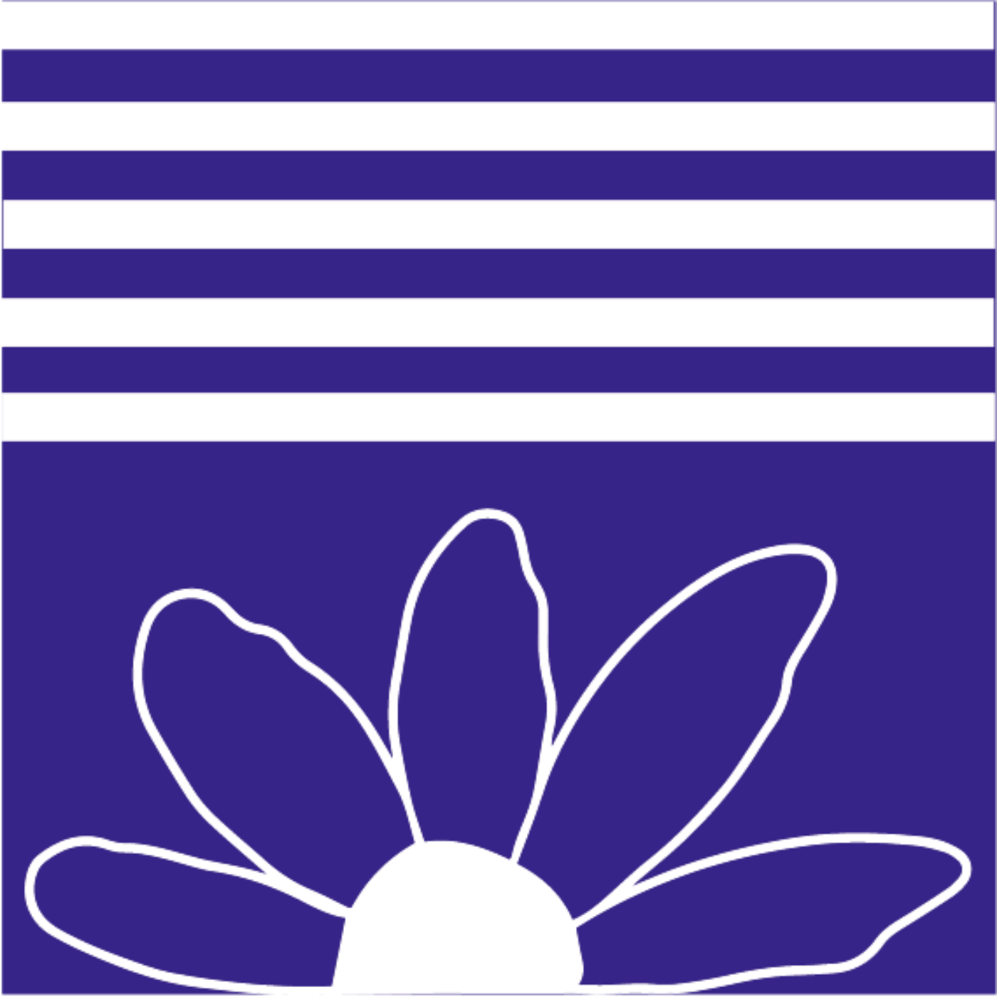 Fleurs bleues aux bords de l'ocean - négatif par sophie LIÉNARD — motif de carreau de ciment