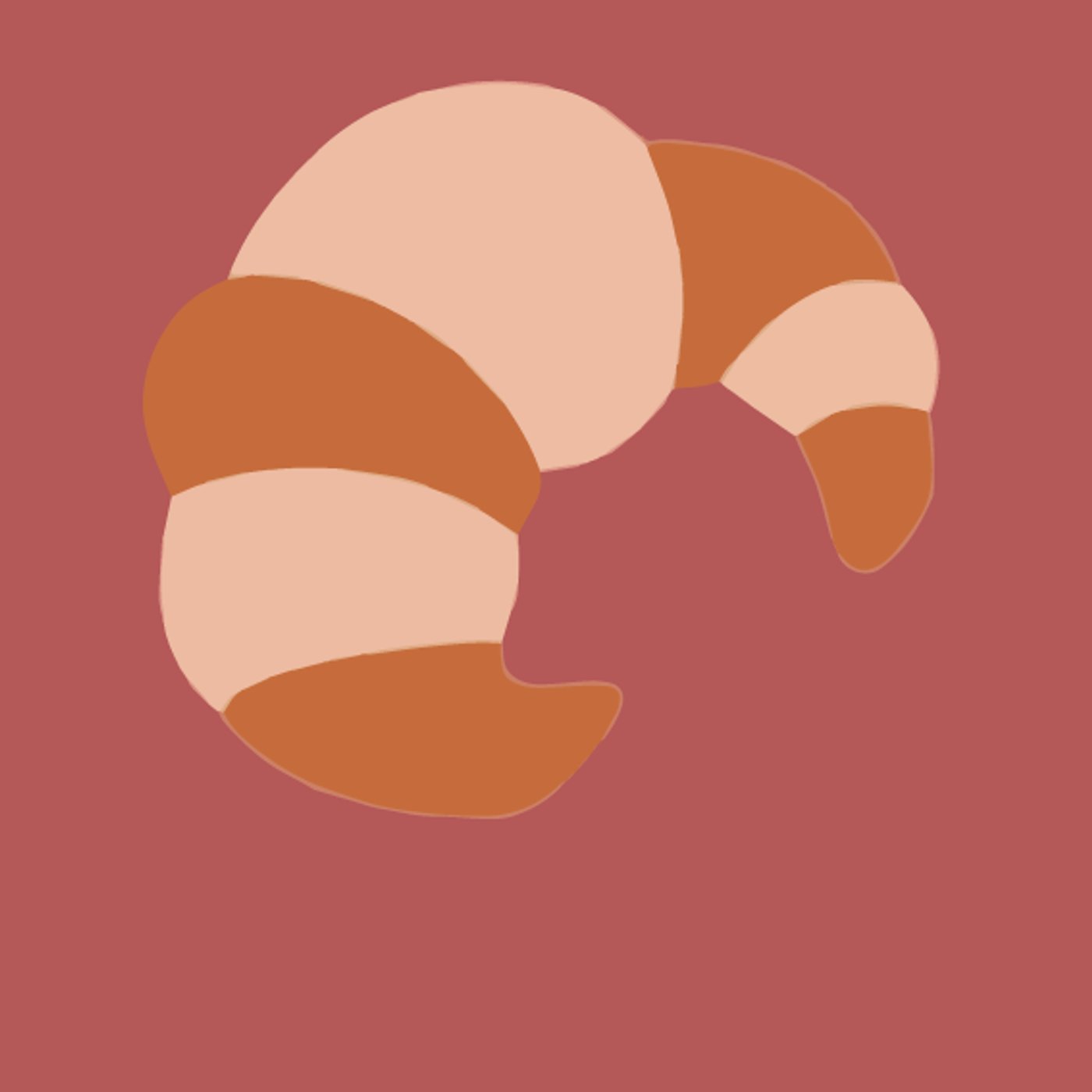 Croissant sur fond rouge par Seychell Vito — motif de carreau de ciment