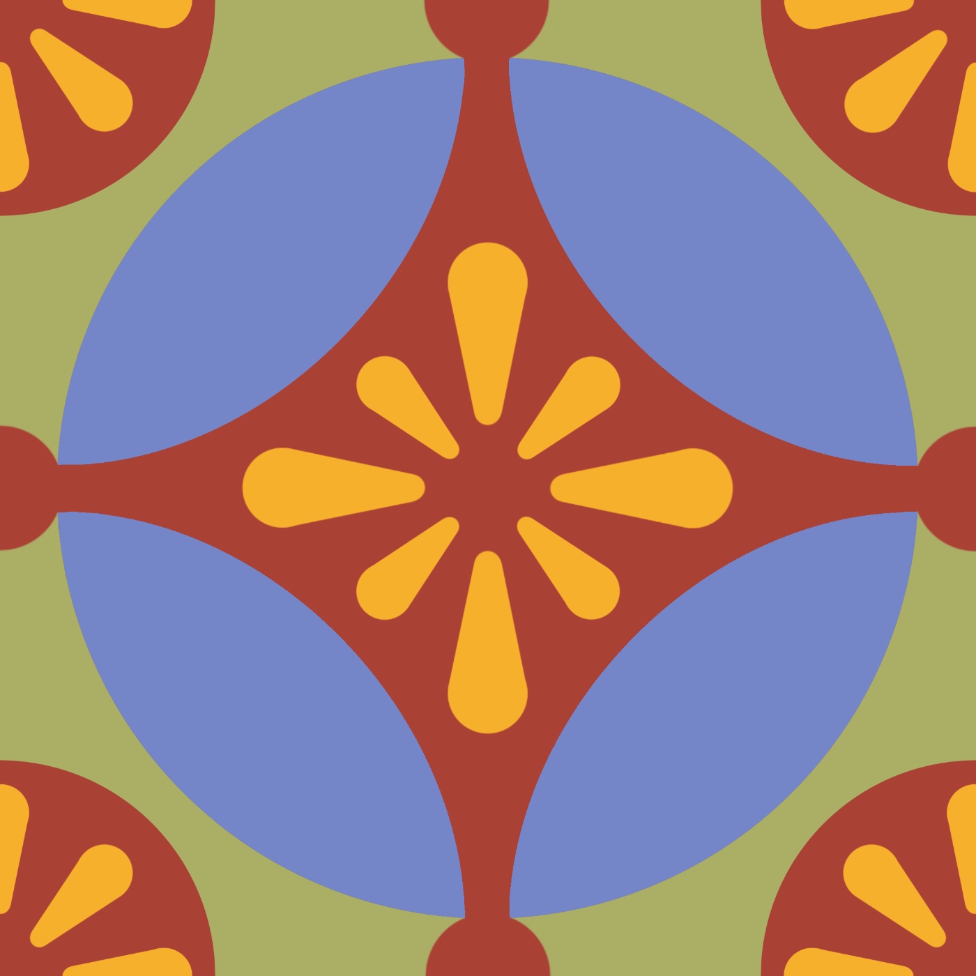 Rosaces colorées par Philippine Cornet — motif de carreau de ciment