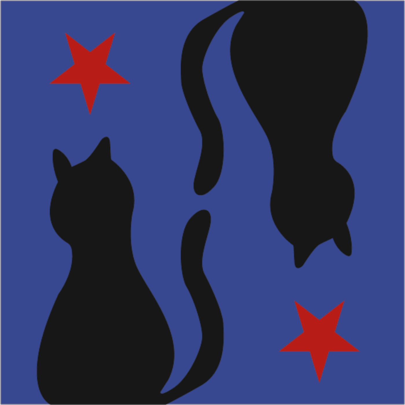 Chat noir par Juliette Oudry — motif de carreau de ciment