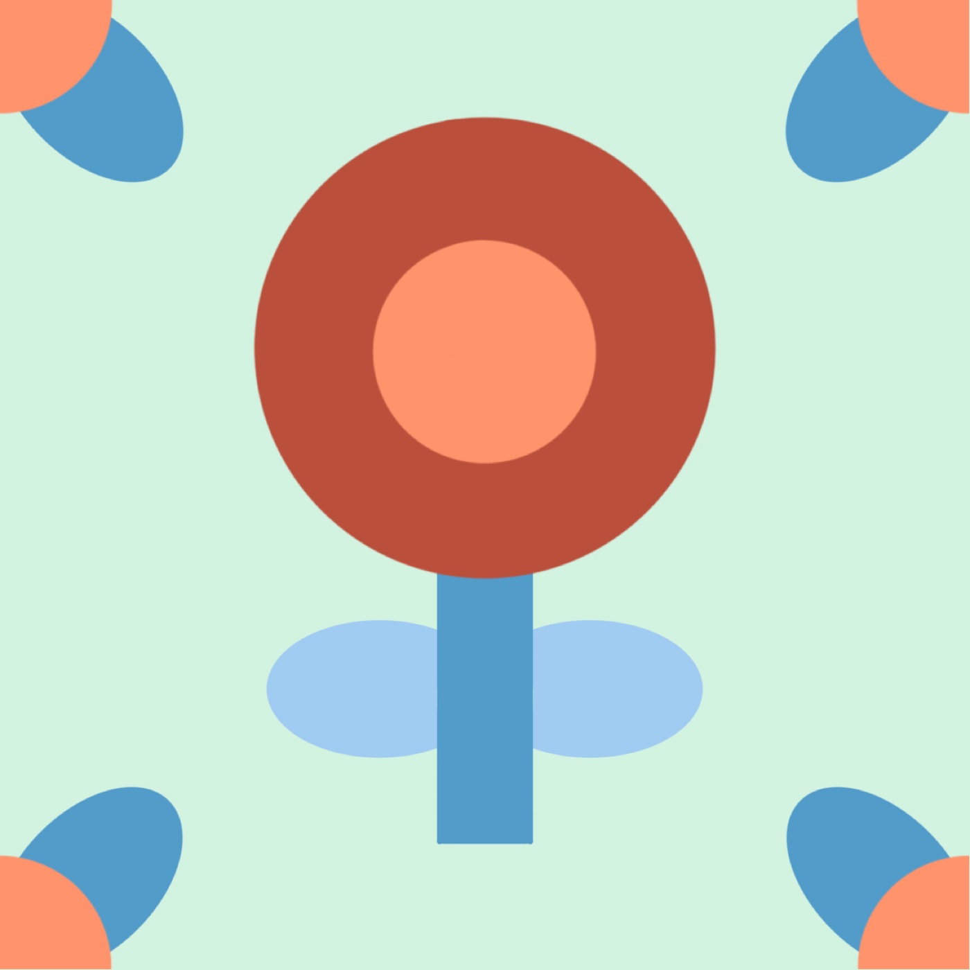 Fleur toute simple par Carole Weyh — motif de carreau de ciment