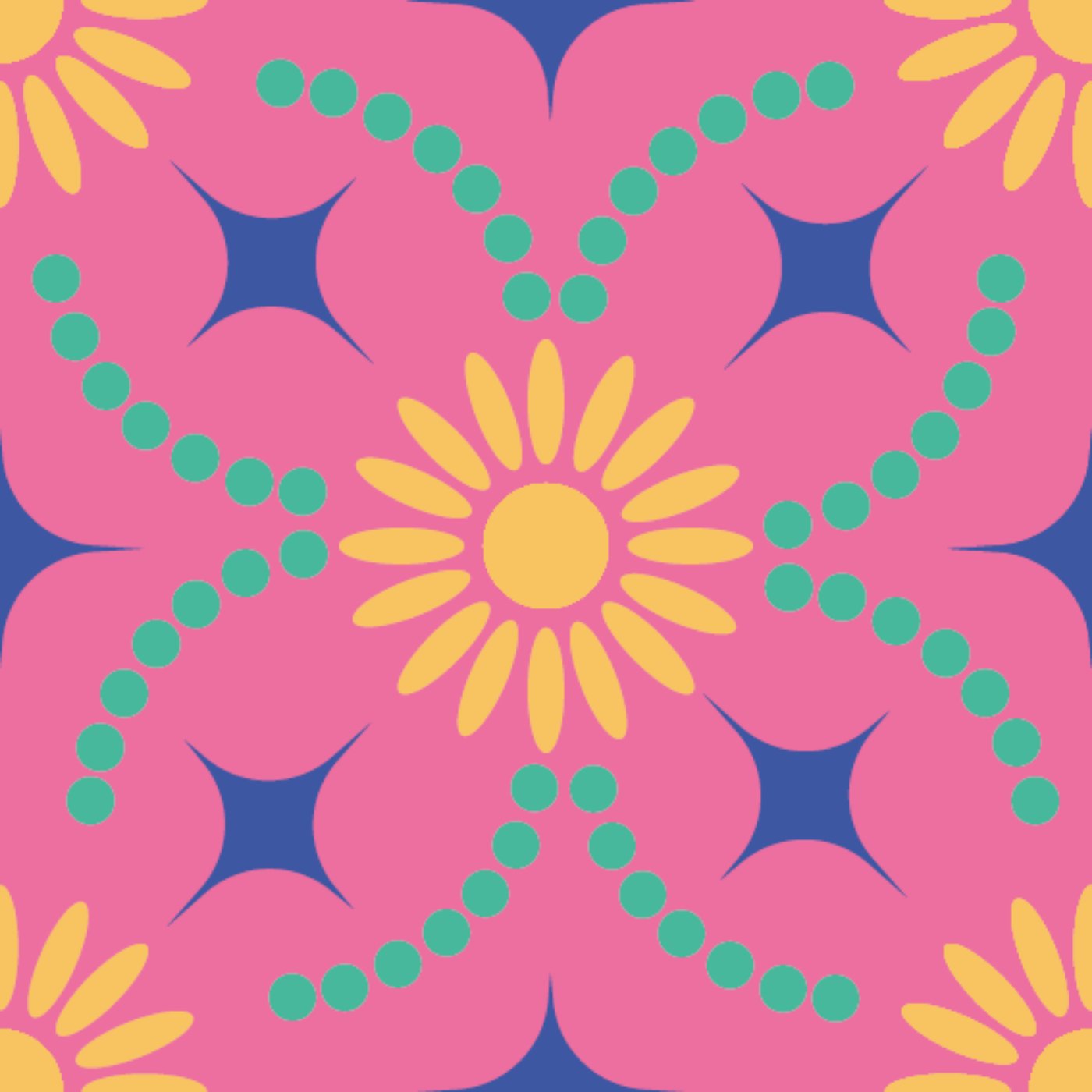 mimi tournesoleil-1 par lucille jouet — motif de carreau de ciment