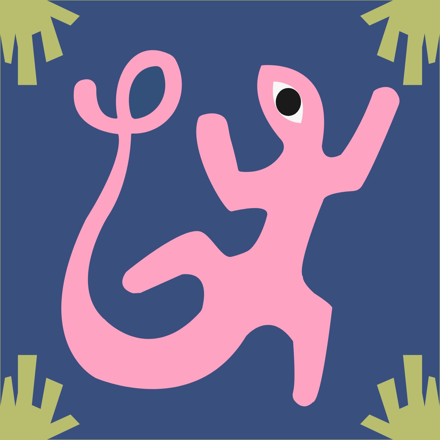 Lézard Bazaar par Juliette LAURENCON — motif de carreau de ciment