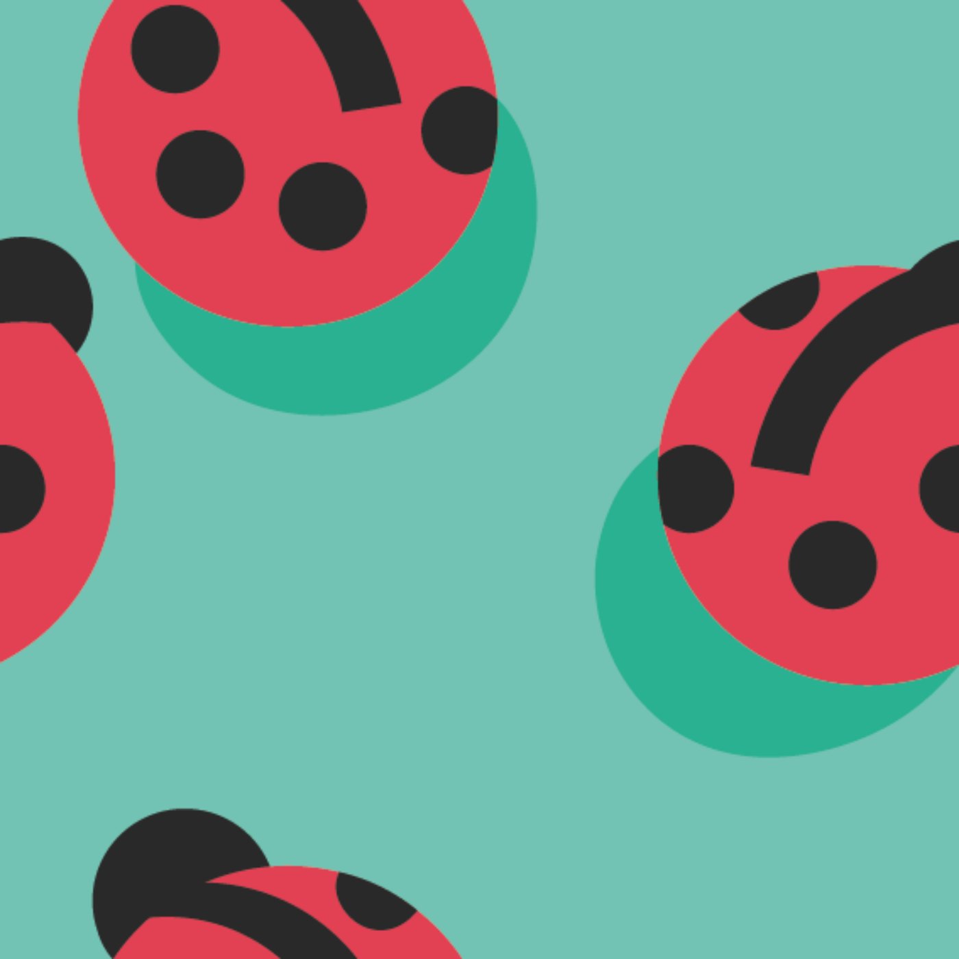 Les Coccinelles par Camille PIguet — motif de carreau de ciment