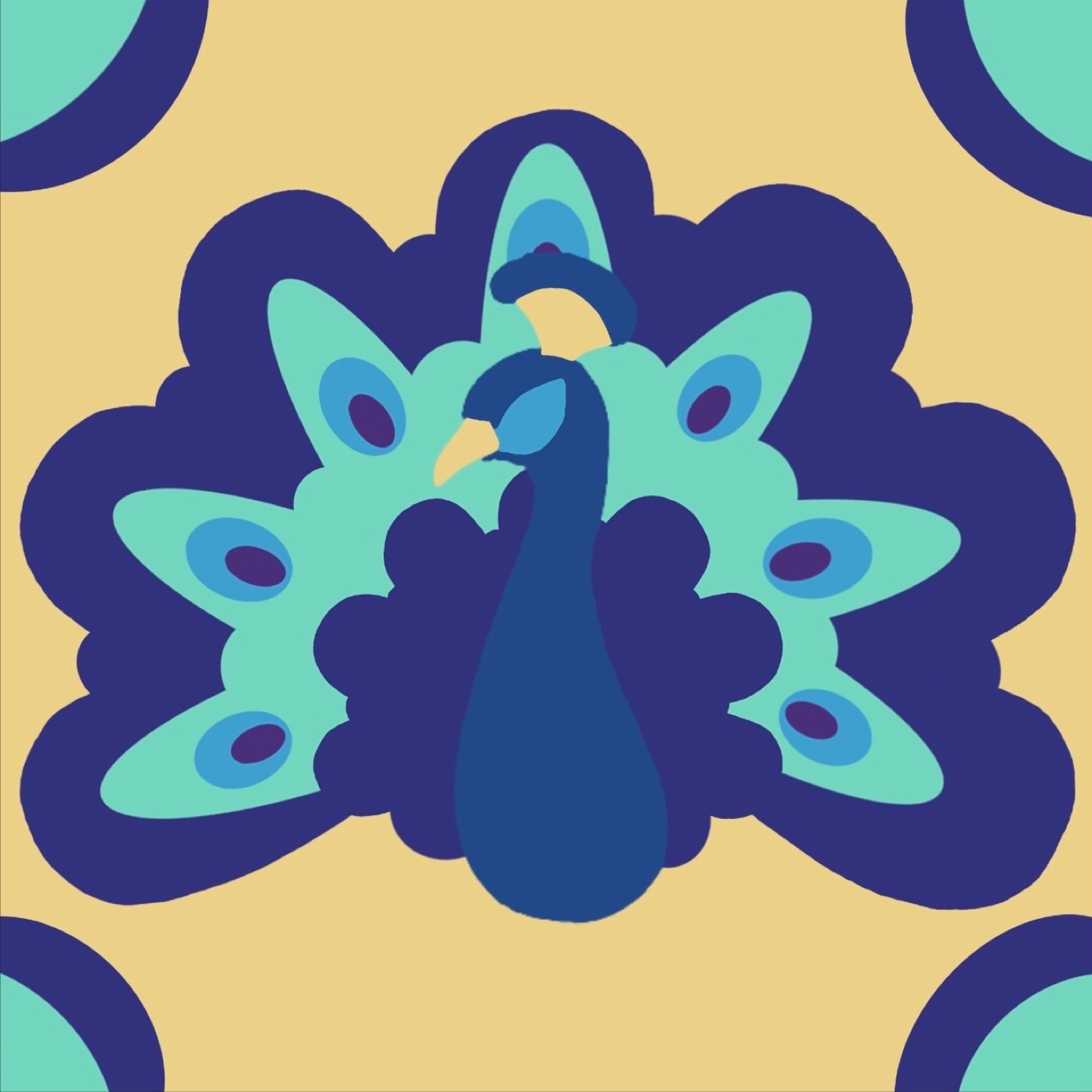 Paon Royal par Caméron Grunert — motif de carreau de ciment