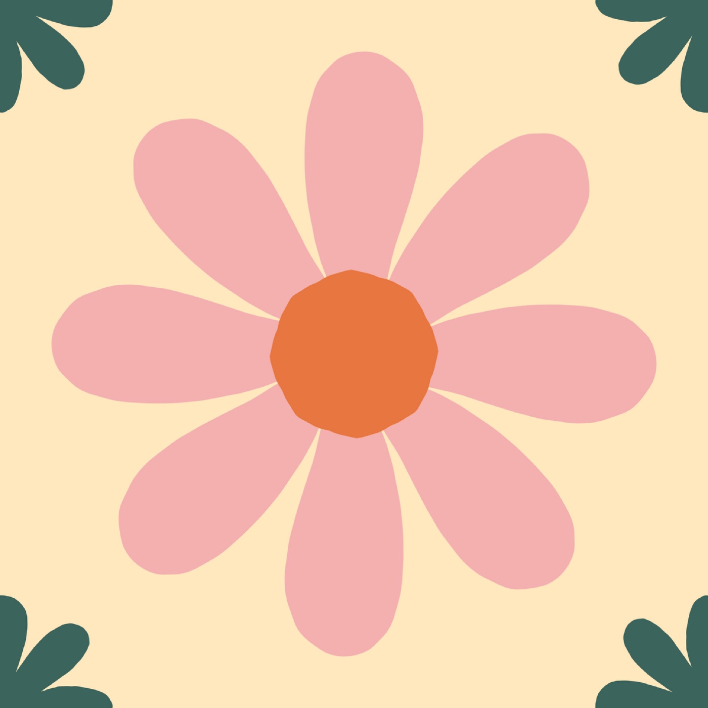 Fleur Heureuse par Mélanie Dehez — motif de carreau de ciment