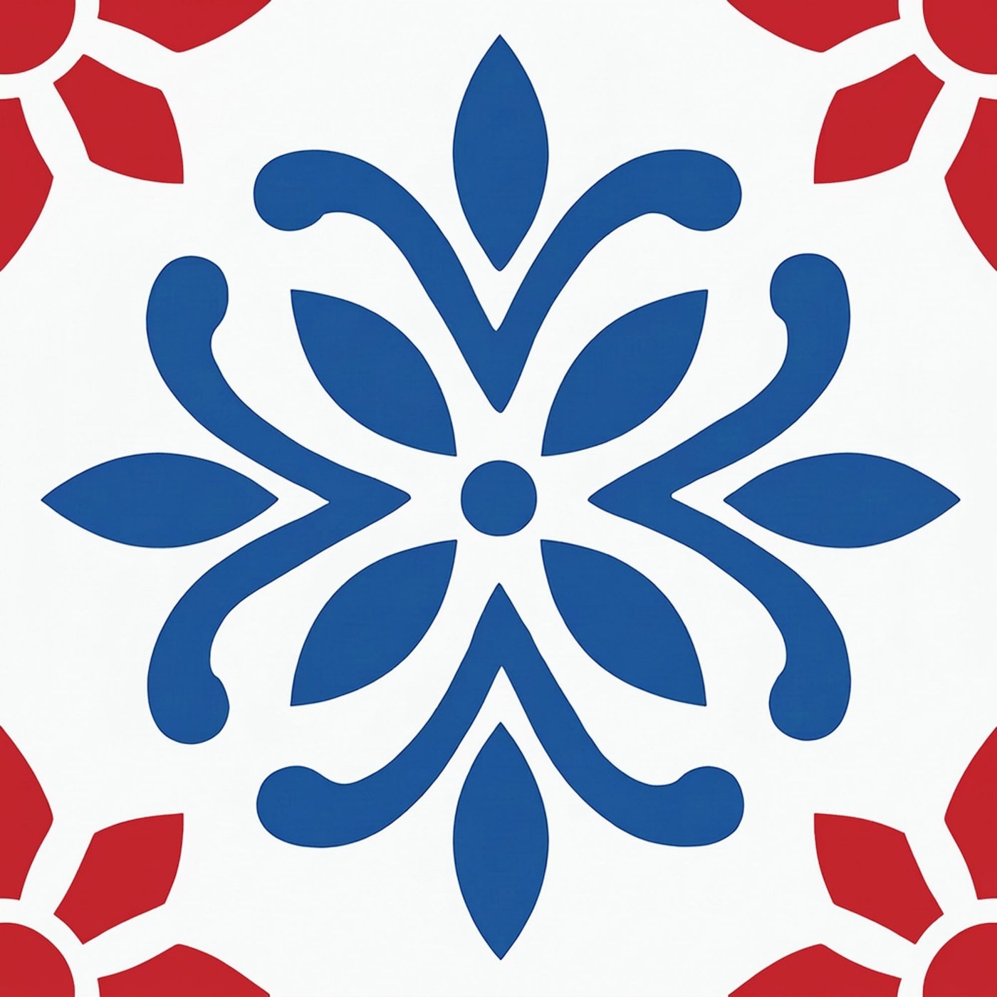 Le Trèfle des Lys. par Margaux FRAGNAUD — motif de carreau de ciment