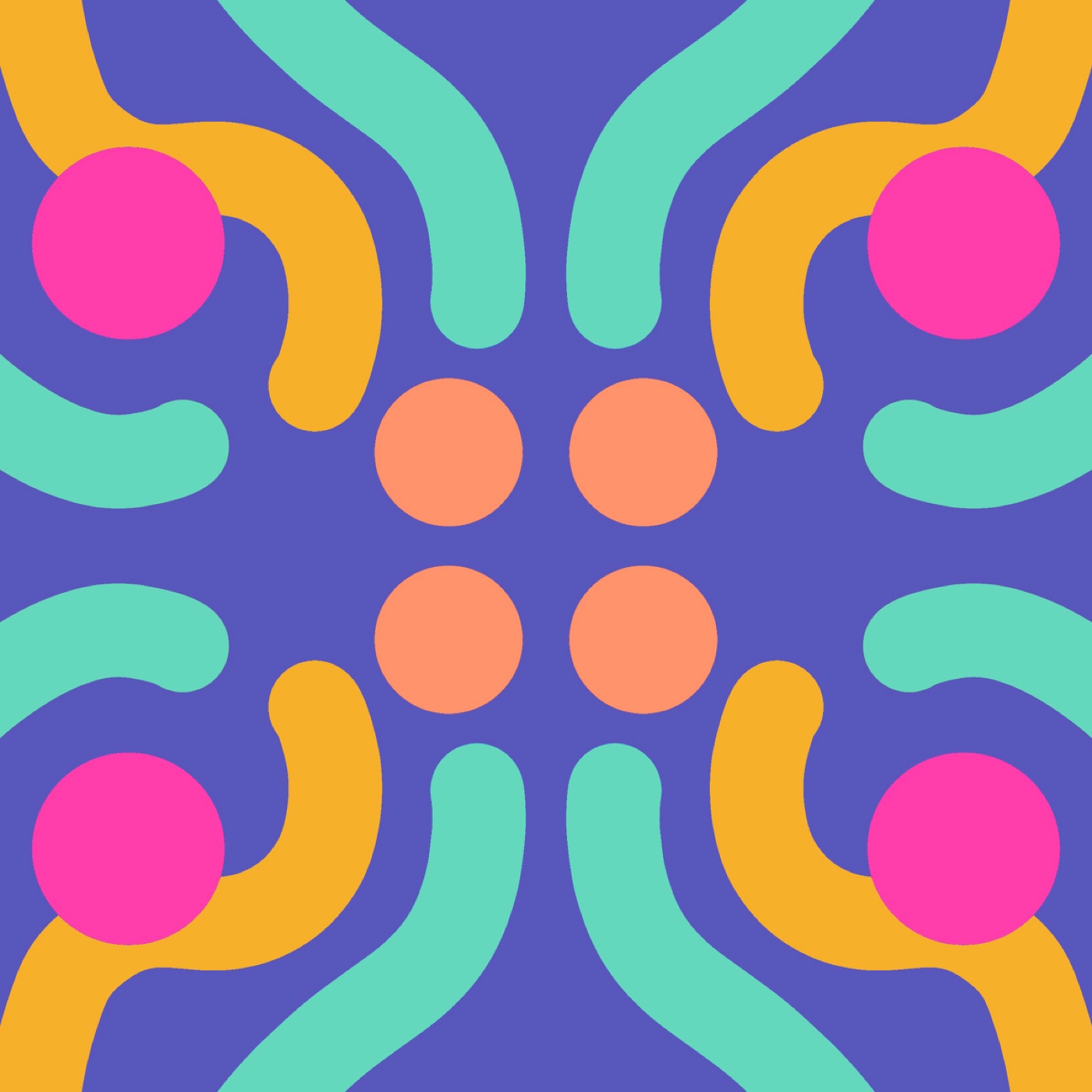 Chemin pointé par Bérénice Nicolas — motif de carreau de ciment