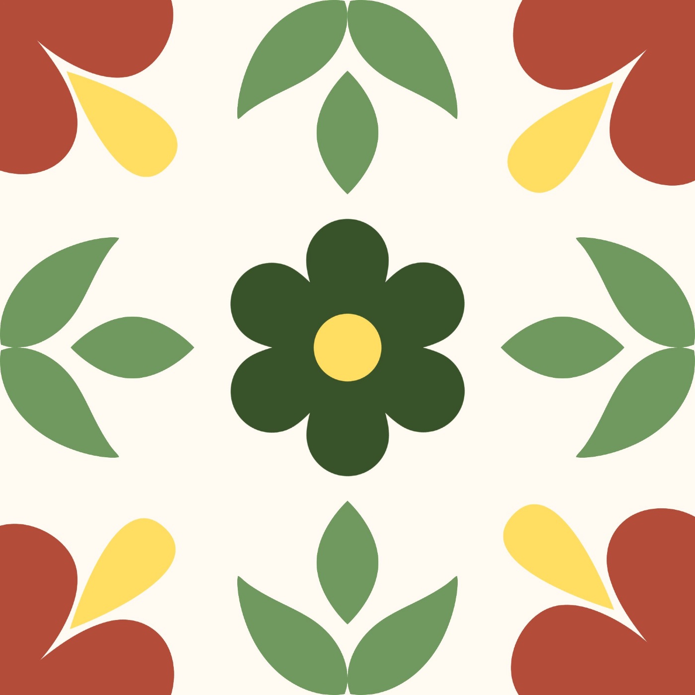 Le jardin en partage par Elise Barrois — motif de carreau de ciment