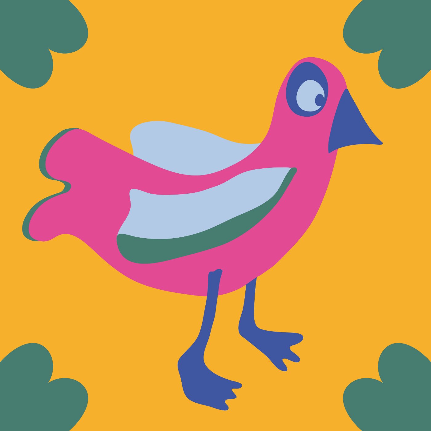 Crazy Birdy par studio Louie — motif de carreau de ciment