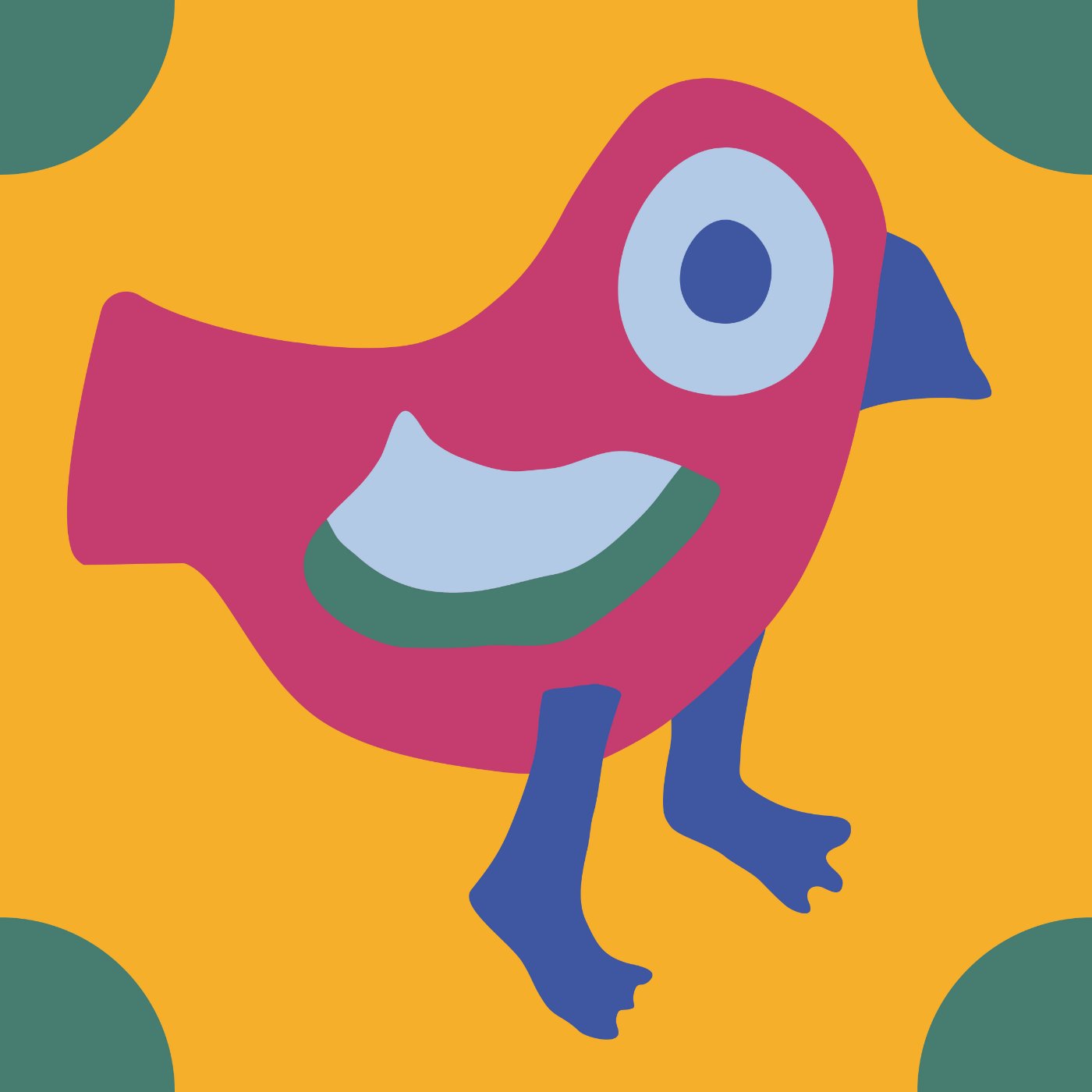 Crazy Birdy par studio Louie — motif de carreau de ciment