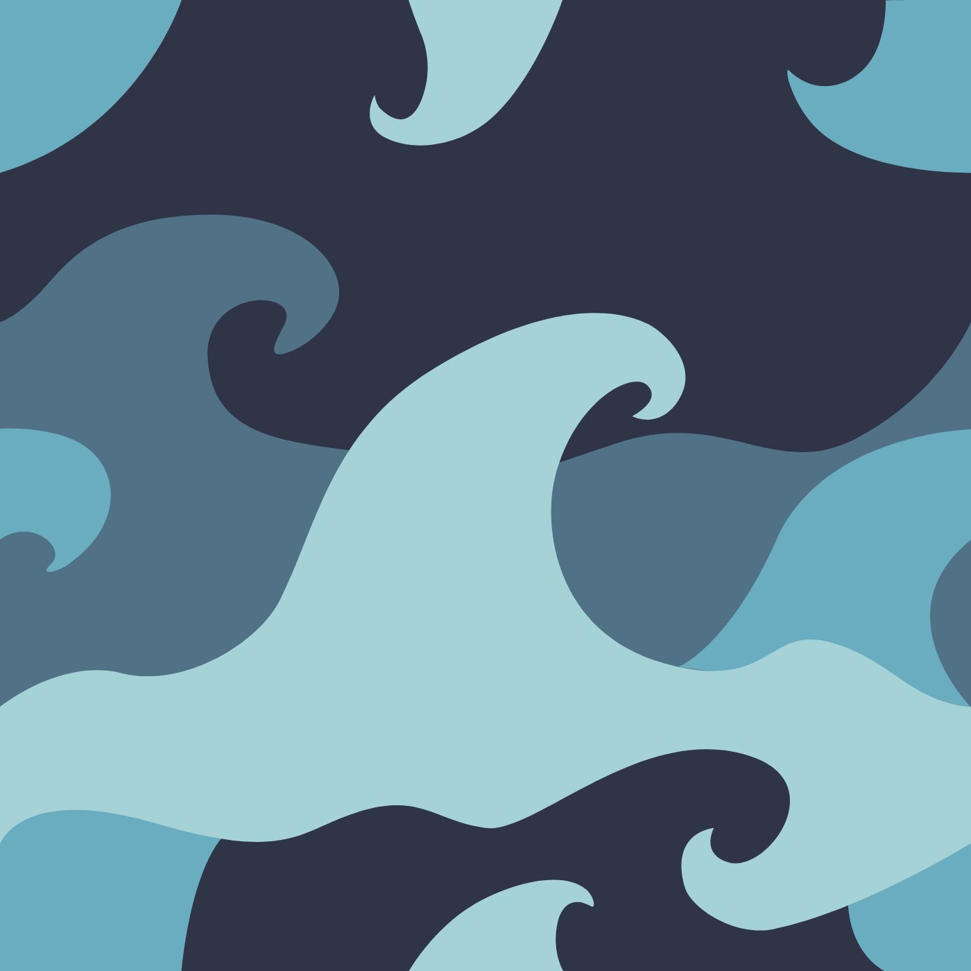 Vague à l'âme par Chloé Denis — motif de carreau de ciment