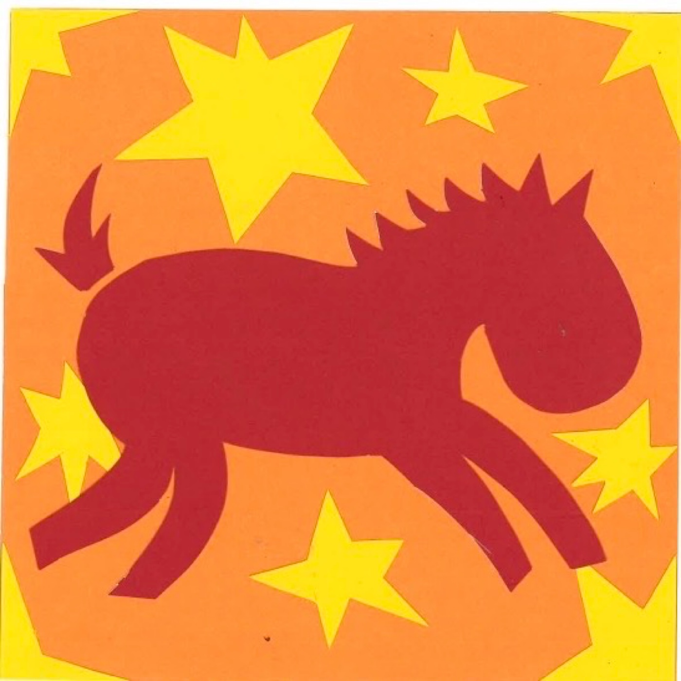 mustangs sablés par Jeanne Klotz — motif de carreau de ciment