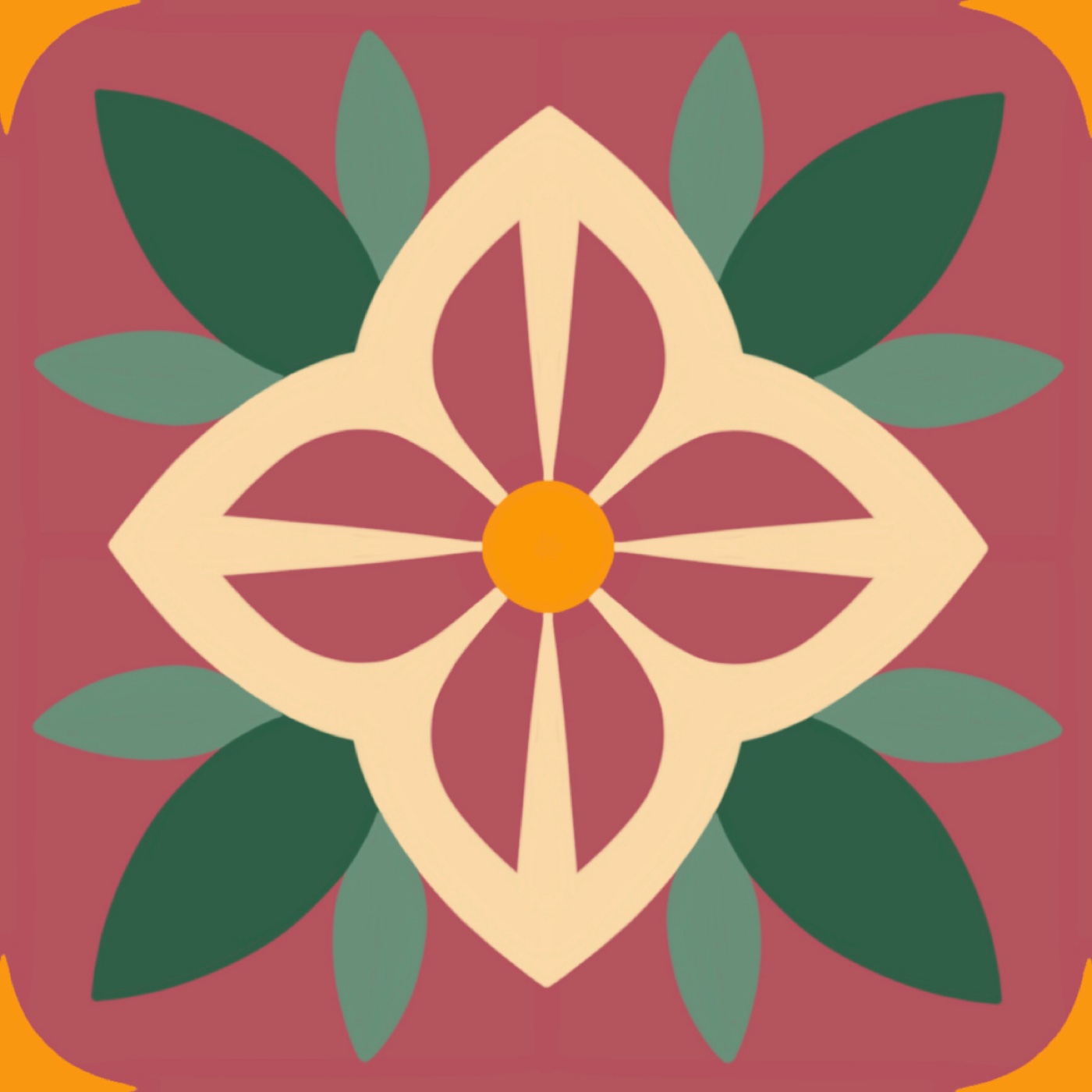 Flora par Ségolène Accaries — motif de carreau de ciment