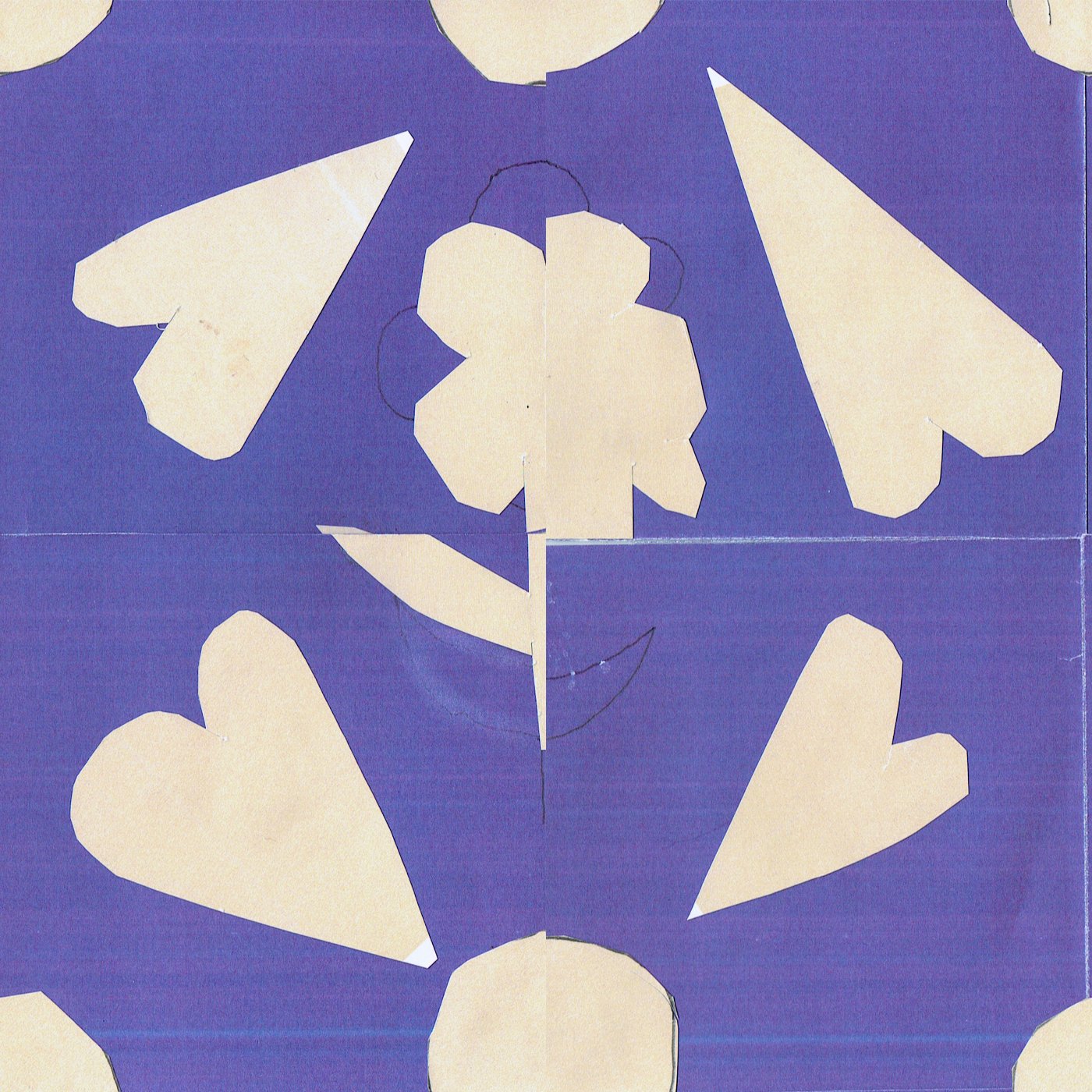 Fleur & coeurs (École la Cime) par Jakub Jakub — motif de carreau de ciment