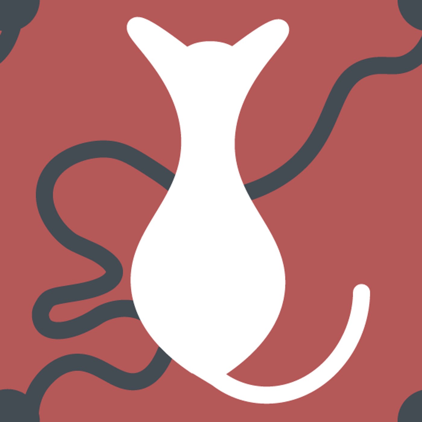 Chat assis par Cath Orain — motif de carreau de ciment