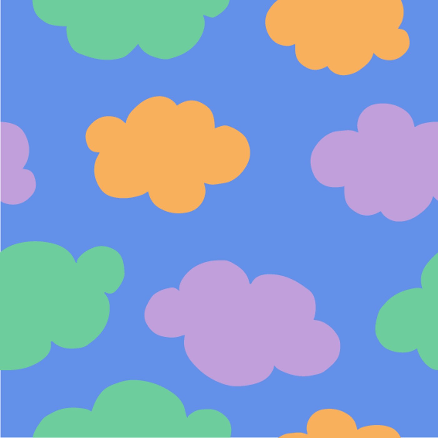 La tete dans les nuages par Charlotte Rousson — motif de carreau de ciment