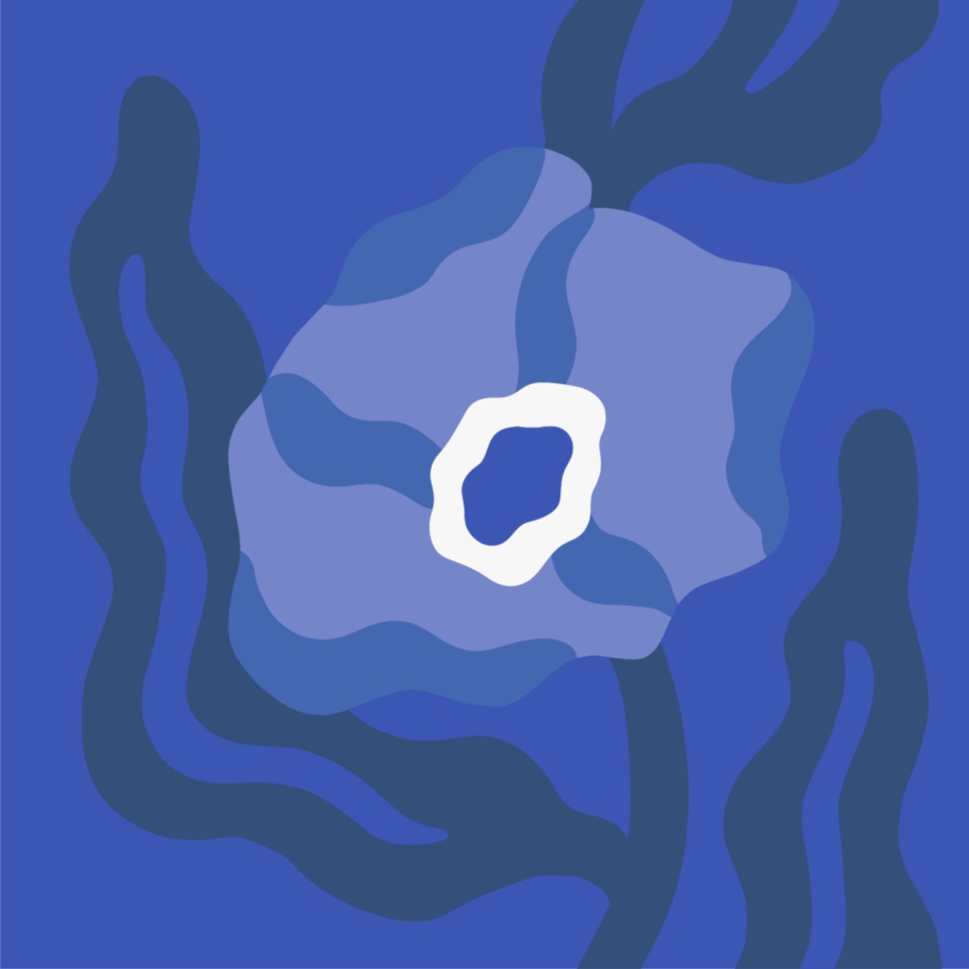 Fleurs Bleues par Maëlle Felix — motif de carreau de ciment