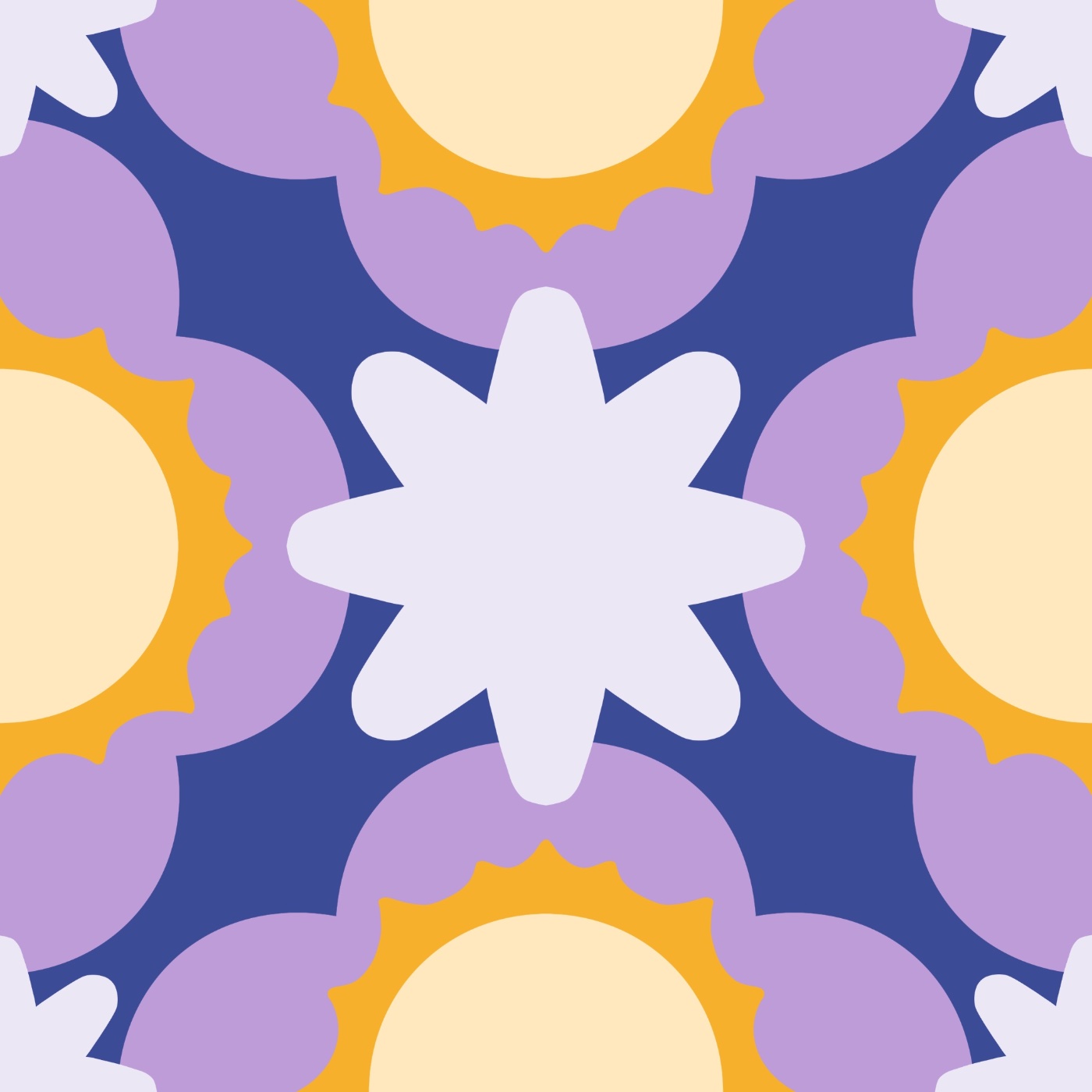Fleurs au crépuscule par Maëlle Felix — motif de carreau de ciment