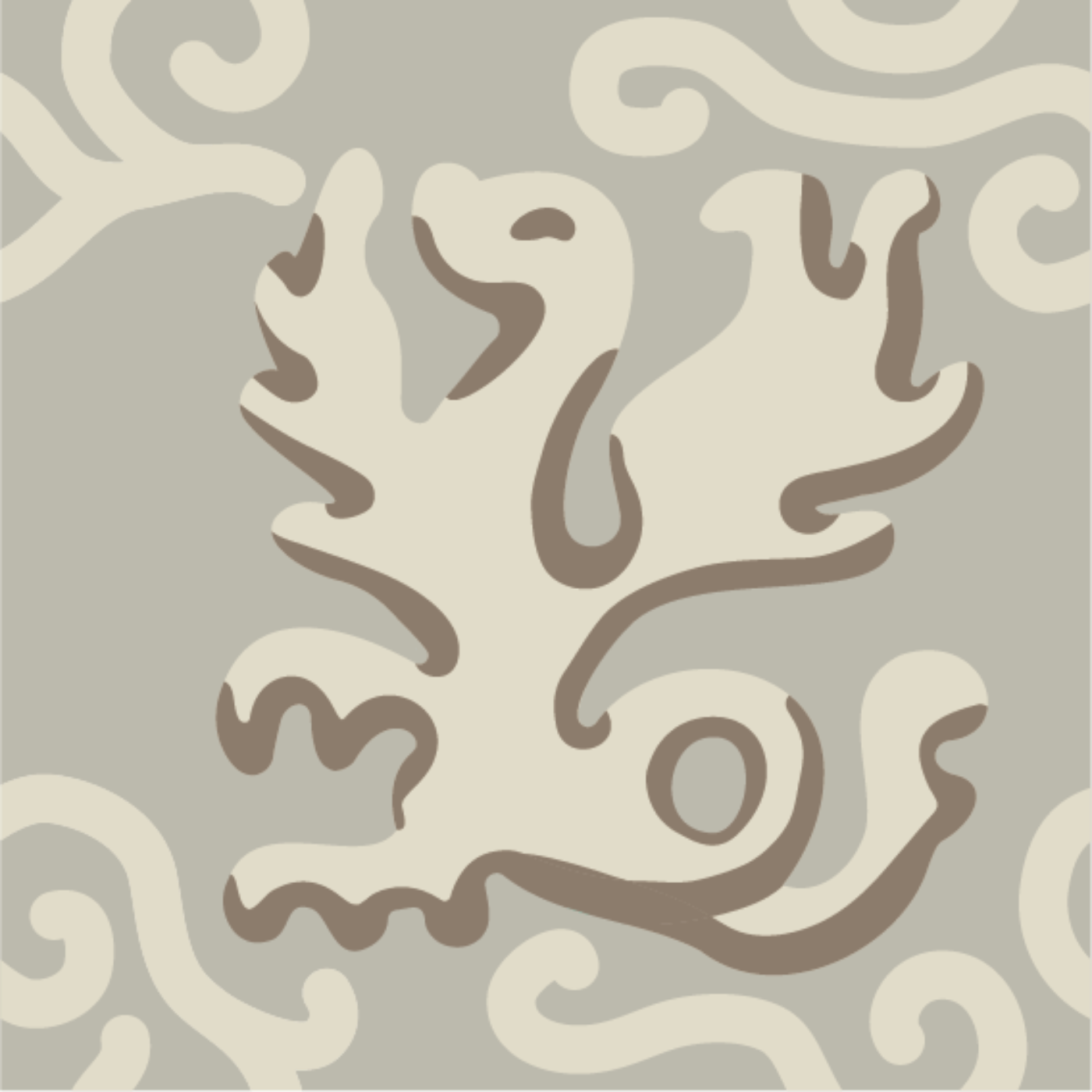 Un dragon dans mon carrelage par Audrey et Clément Studio D'Or & d'Azur — motif de carreau de ciment
