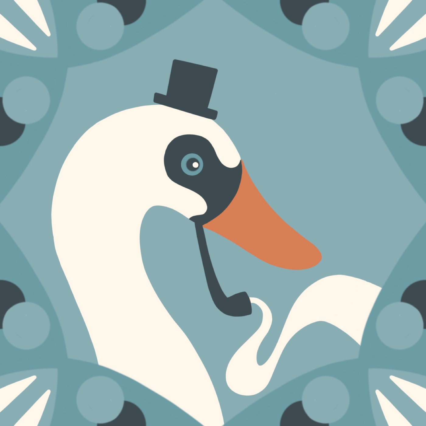 cygne d’apparat par Laurence gonry — motif de carreau de ciment