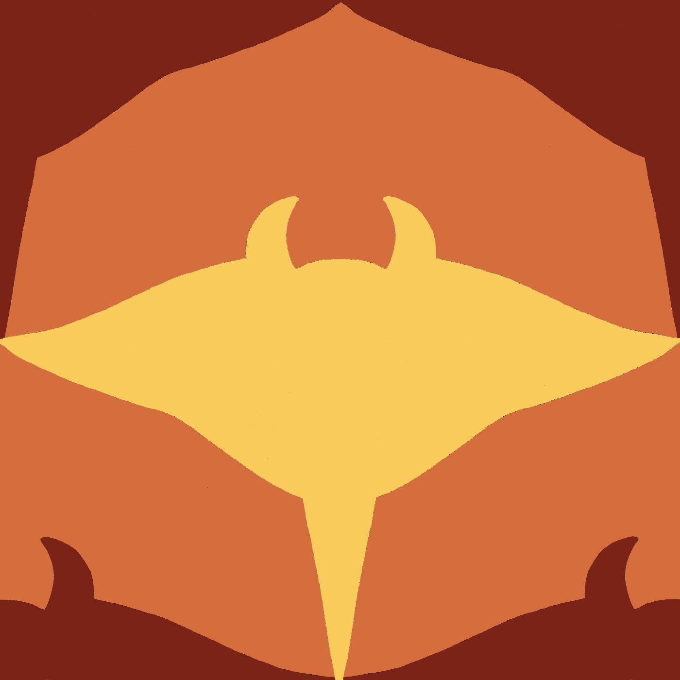 Manta et Pipistrelle par Céline M. — motif de carreau de ciment