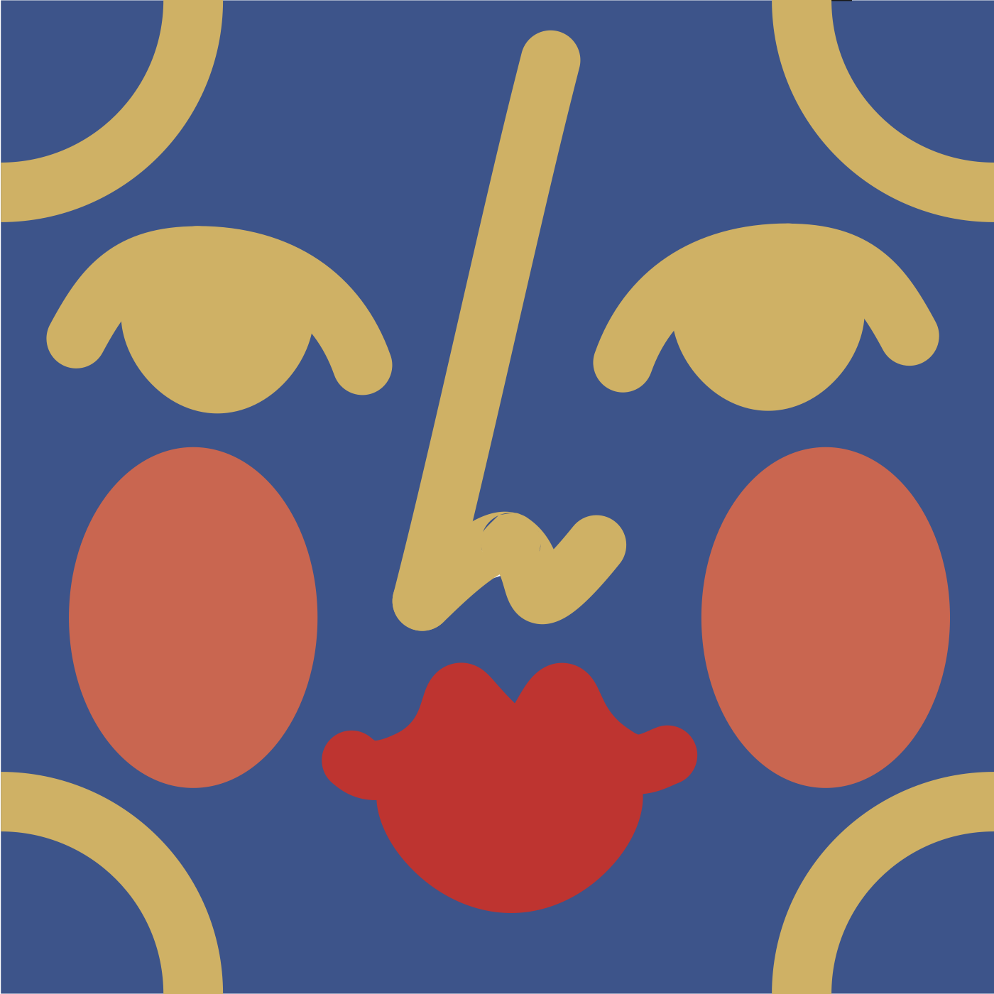 Les visages dansant par josephine Bouet — motif de carreau de ciment