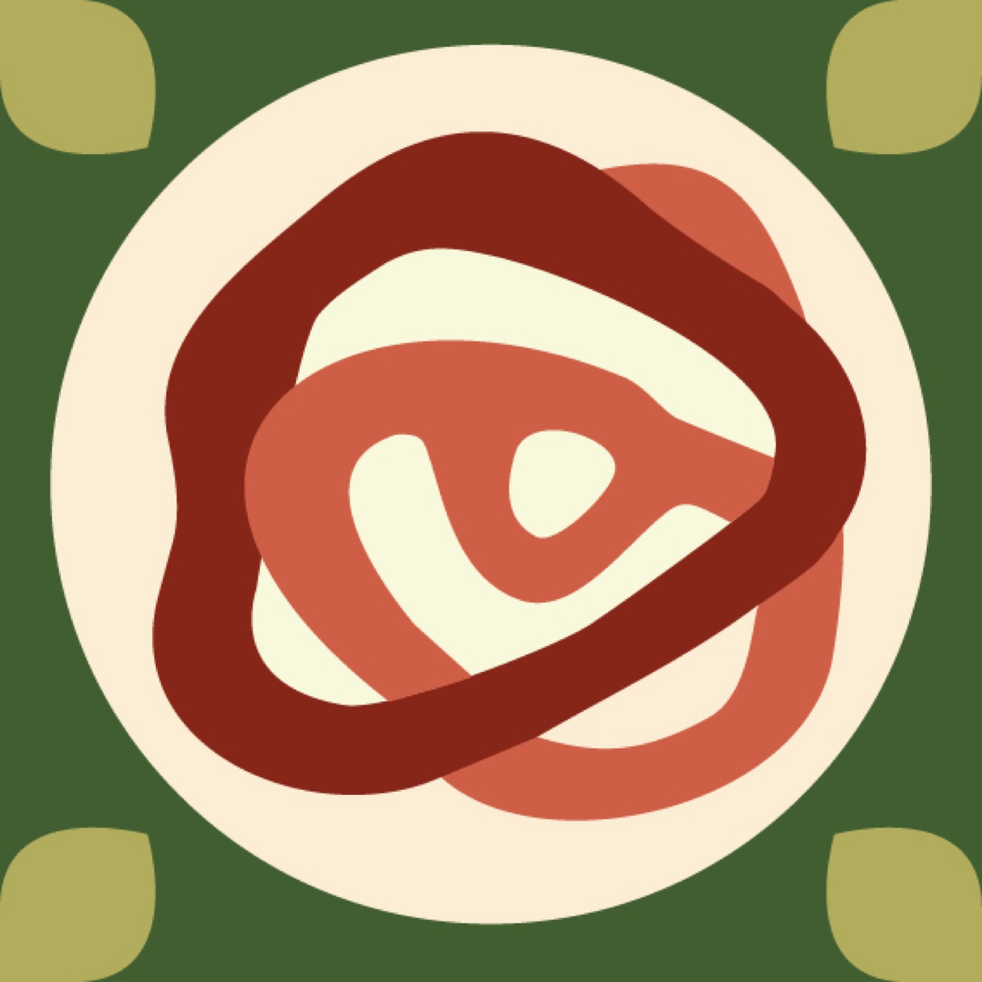 Rose anglaise par Solène Dequiret — motif de carreau de ciment