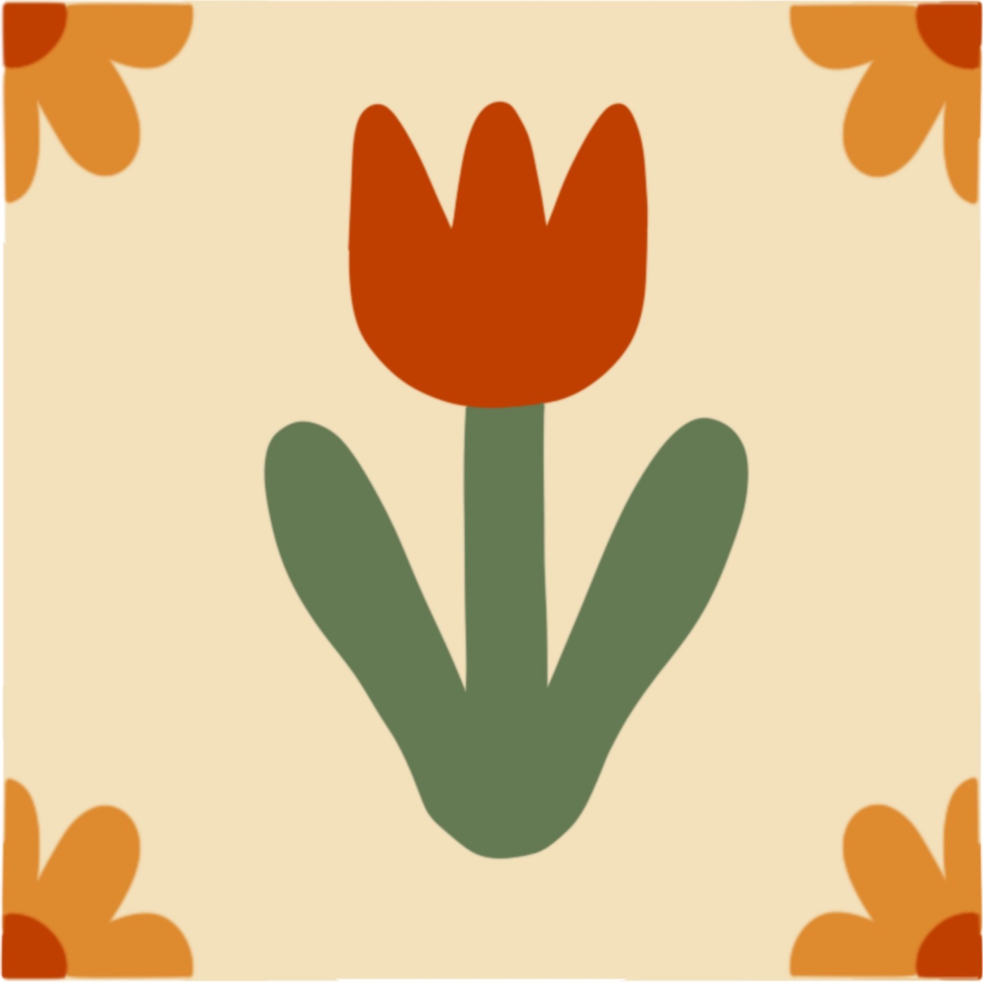 Jardin naïf par Camille Rivillon — motif de carreau de ciment