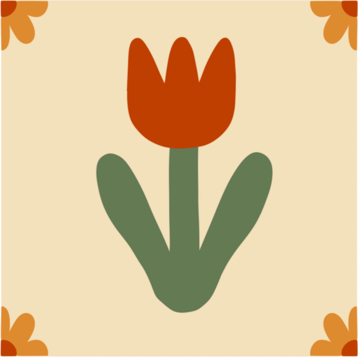 Jardin naïf par Camille Rivillon — motif de carreau de ciment