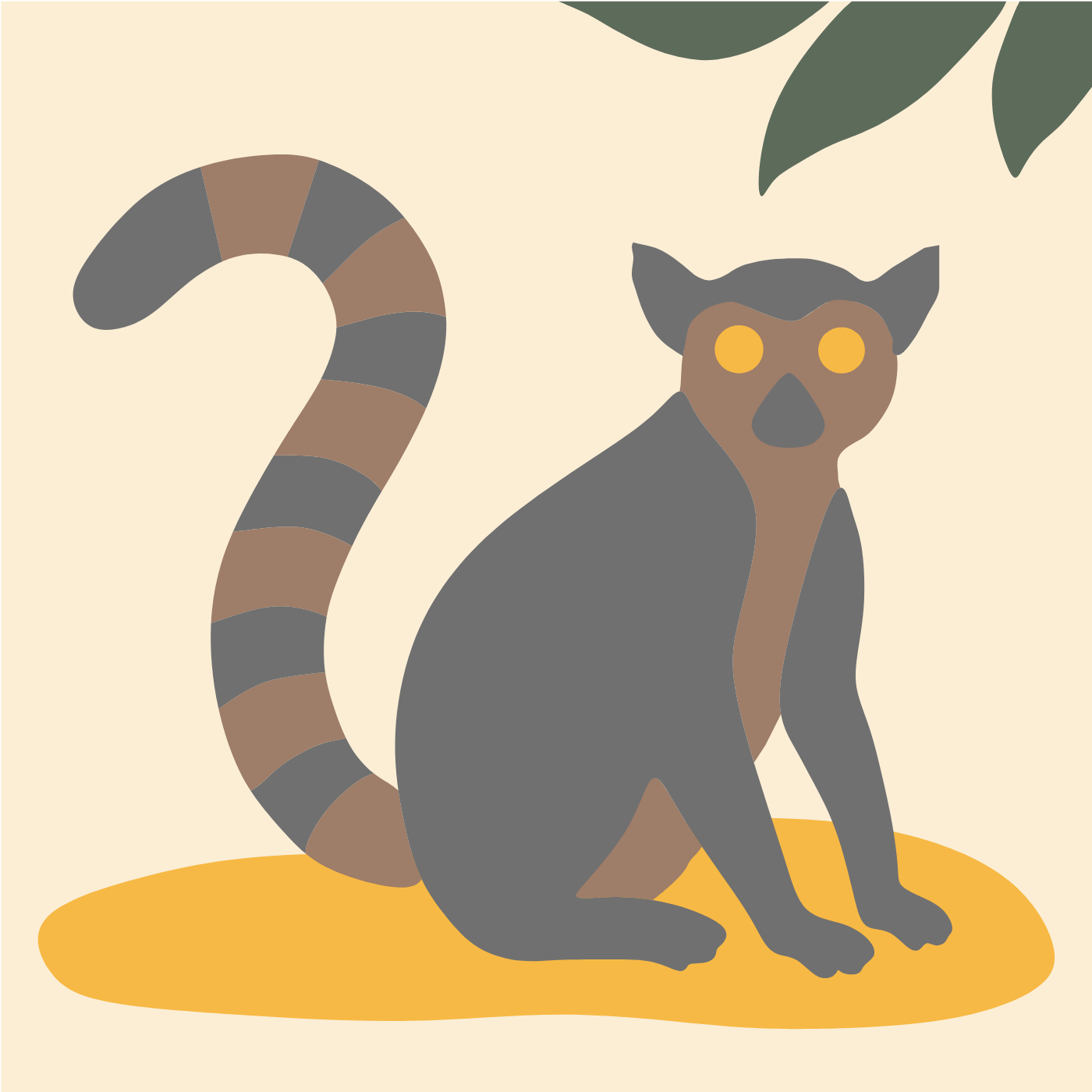 Mad' Jungle #6 - Maki catta par Julie Linchant — motif de carreau de ciment