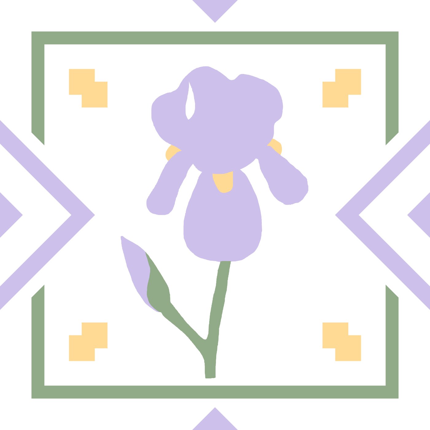 Iris par marie charlet — motif de carreau de ciment