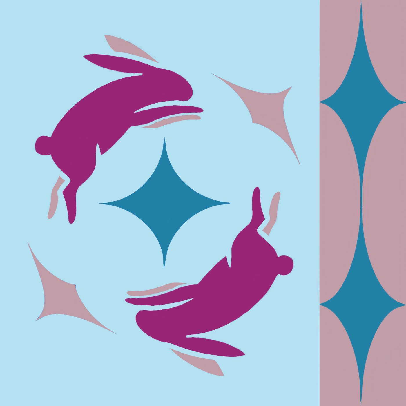 rabbit par celia chillet — motif de carreau de ciment