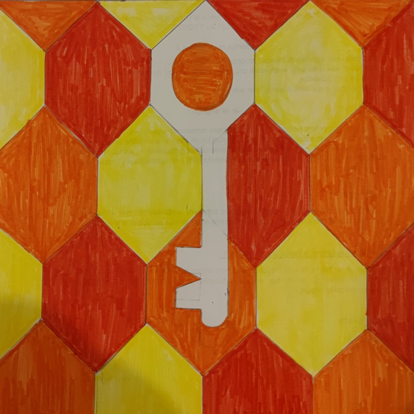 la clé par Aénor Messager-Saincotille — motif de carreau de ciment