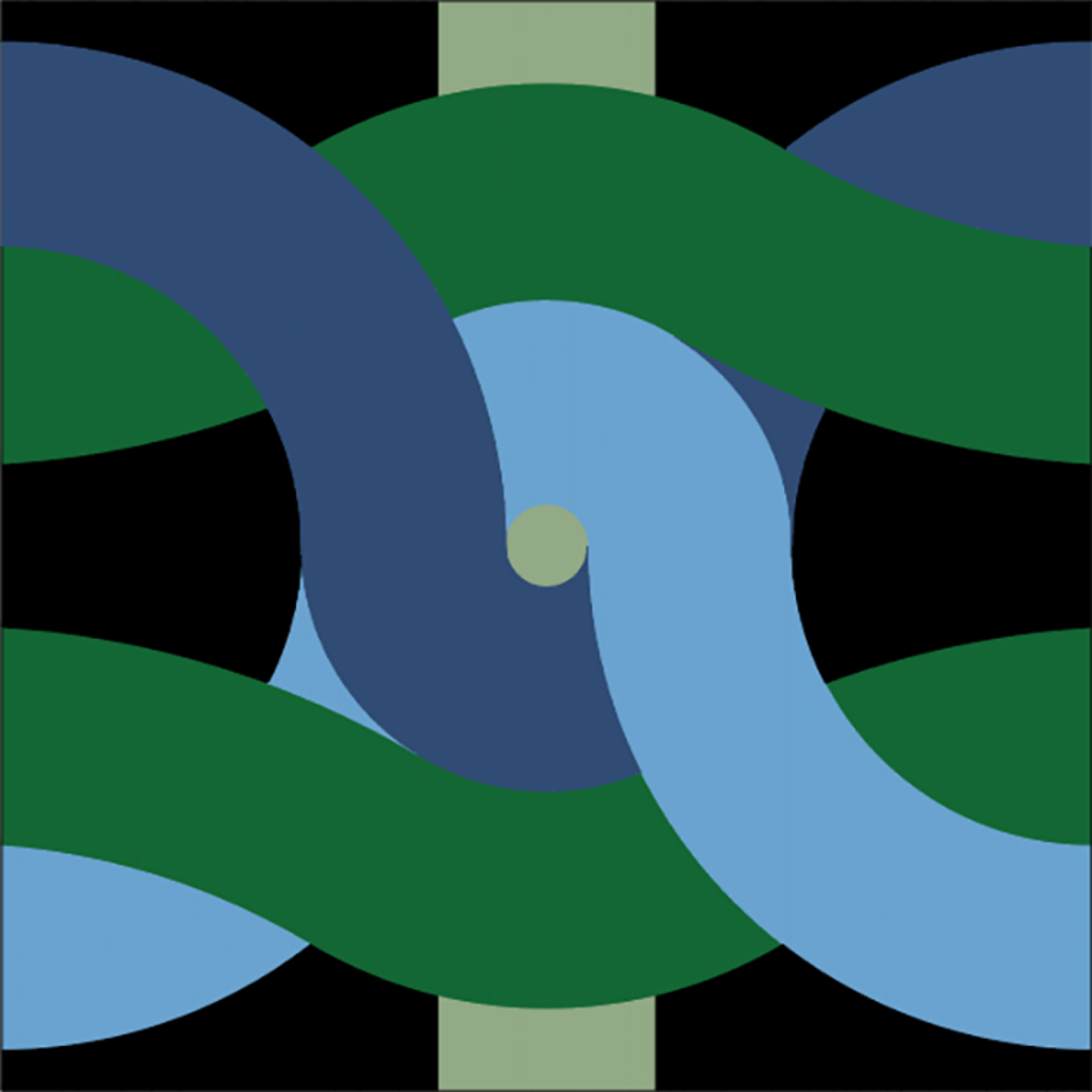 Art Tembé - ciel, fleuve et forêt par Victoria S. — motif de carreau de ciment