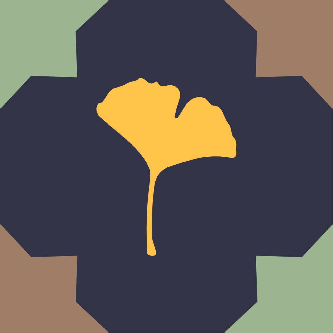 La danse du gingko par Marie Charlotte Simoen — motif de carreau de ciment