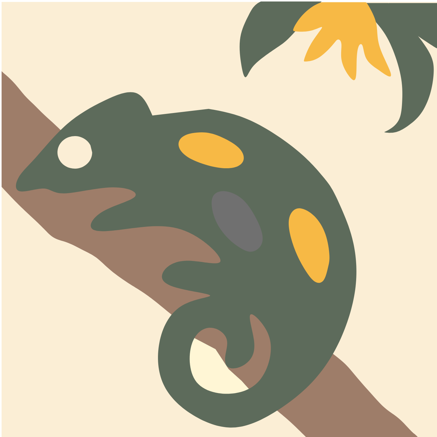 Mad' Jungle #2 - Caméléon par Julie Linchant — motif de carreau de ciment