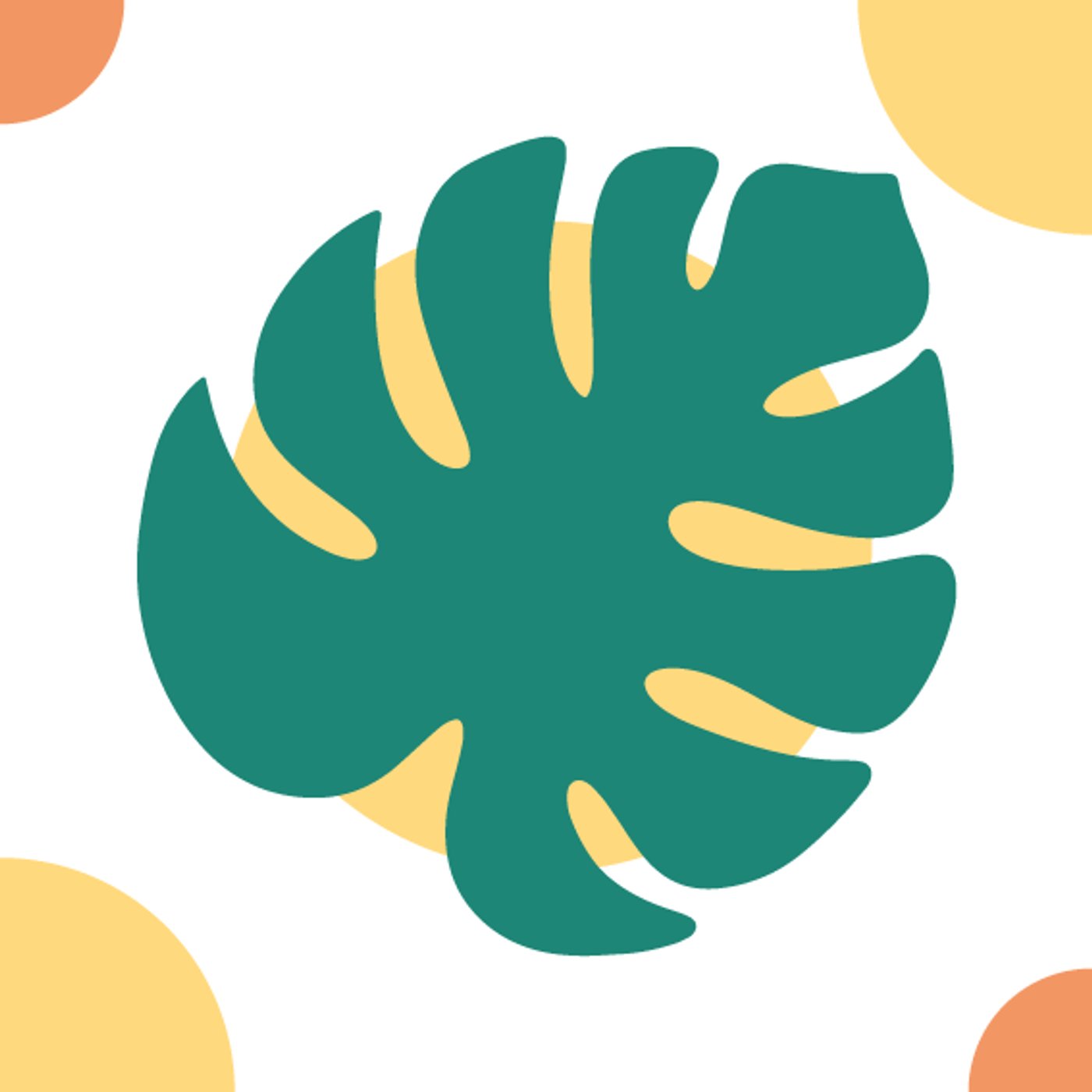 Monstera solaire par Lud creations — motif de carreau de ciment
