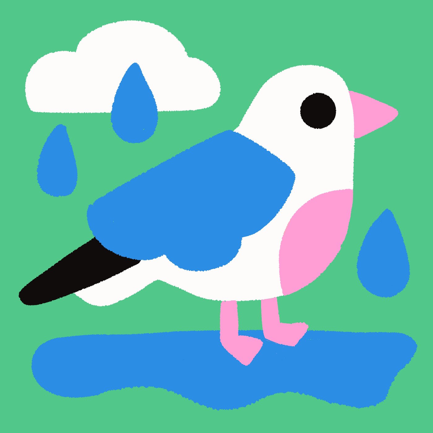 jour de pluie par Marie Bretin — motif de carreau de ciment